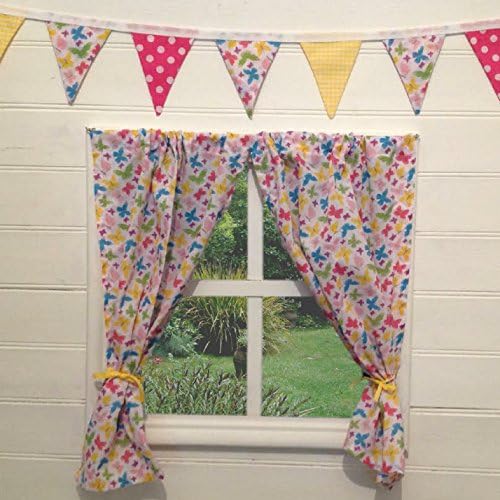 KIDS PLAYHOUSE CURTAINS ~ BUTTERFLIES ~ INCLUDES FITTINGS ~ WENDY HOUSE/SUMMER HOUSE