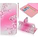 Produktbild Wiko Lenny 3 Hülle - KingSang Leder Tasche Euti Schutzhülle im Bookstyle mit Standfunktion für WIKO LENNY 3 Case Cover inklusive Eingabestift - Rosa Plum Blume