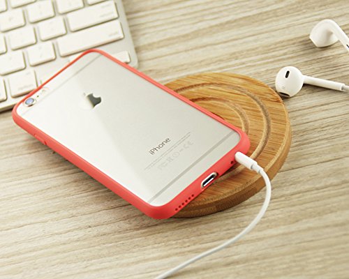 iMounTop Hülle iPhone 6 Hülle 6S Hülle TPU Rahmen + Hart PC Zurück Backcover Kombination Hochtransparent Nie verfärben Schutzhülle Tasche Schale Kratzfeste Handytasche für Apple iPhone 6 / 6S (4.7 Zoll) (Rot) - 3