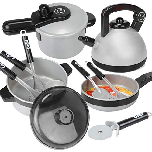 Preisvergleich Produktbild BSPAS 10 Stück Kinderküche Kochgeschirr Töpfe Set, Küchenspielzeug für Kinder