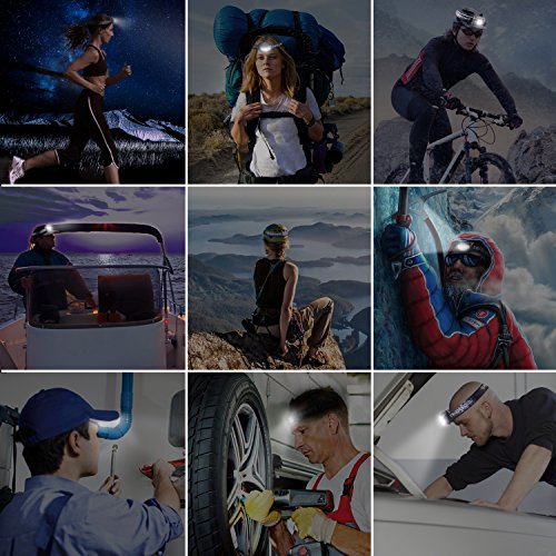 STCT 3W LED Stirnlampe Kopflampe, Wasserdicht leicht bequem, 3 Leuchtmodi, LED Stirnlampe, Kopflampe zum joggen, spazieren gehen mit dem Hund, campen, klettern, fischen, Radfahren, lesen im dunkeln, DIY Arbeiten, USB Kabel inklusive, 45 Grad einstellbar von Street Cat - 7