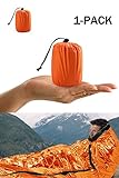 【Tamaño compacto】: la manta de emergencia se pliega en una pequeña, se puede almacenar casi en cualquier lugar, dejándole el espacio que necesita en su equipo para otros equipos. La bolsa se extiende a un cómodo 91cm x 200cm.