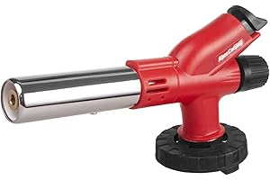 Alpen Camping ETNA Profesjonalny Palnik Gazowy na Kartusze z Regulacją Płomienia, Temperatura Płomienia Palnika 1700 C, Uniwersalny Palik Lutowniczy na Naboje Gazowe, Zabezpieczenia przed Oparzeniem