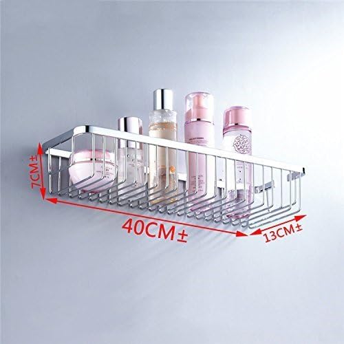 Diongrdk 304 Stainless Steel Basket Rack Bathroom Bathroom Shower Room Single Rectangular Basket Wall Storage Rack,[201] With A Basket Of 40Cm Stainless Steel. Bathroom Shelf