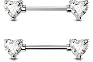 OUFER Body Piercing Piercing de titanio para pezón, 14 g, para pezón, joyería de titanio