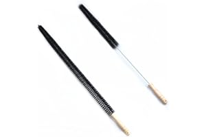 WANDERGO Lot de 2 brosses de nettoyage pour radiateur, poils longs en nylon flexibles avec manche en bois, brosses de radiateur pour radiateurs, machines à laver, sèche-linge (70 cm + 75 cm)
