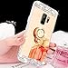 Produktbild Girlyard Silikon Glitzer Hülle für Galaxy S9 Spiegel Gold, Ultra Slim Weiche TPU Bumper Luxus Bling Diamant Schutzhülle pour Samsung S9 Crystal Clear Backcover mit 360 Grad Strass Ring Ständer pour Samsung Galaxy S9