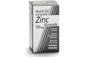HealthAid Integratore Zinco Gluconato - Altamente Assorbibile - 90 Compresse Senza Glutine e Lattosio
