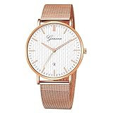 Quarzuhr, Ultradünne Herren Armbanduhr aus Edelstahl mit Mesh-Band, Schwarzem Zifferblatt und Silberner, Schlanker, Wasserdichter Armbanduhr Damenuhr für Damen Luxusuhren,C