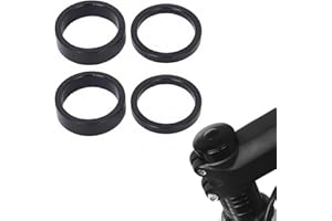 AAED 4 Piezas Espaciador De Manillar De Bicicleta Espaciador De Manillar De Bicicleta Anillos De Vástago Espaciador De Horquilla De Bicicleta 2x5mm/2x10mm Elevador De Manillar De Bicicleta
