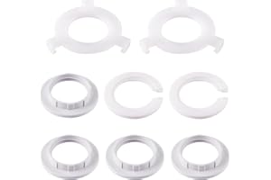 TOPBELIEF 8 Pack Plastic Lamp Shade Reducer Ring, E27 to E14 Lampshade Reducer Ring, E14 Lamp Shade Ring Converter, Lamp Shade Adapter Rings, Socket Replacement Ring, Fitting Lampshade Washer Adaptor White