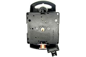 DANS CLOCK SHOP Nouveau de Rechange Quartz Allemand Uts Euroshaft Horloge Pendule Mouvement Mécanisme - Noir, 20mm shaft - suitable for clock faces 8-12mm thick