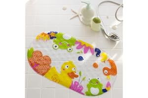 Moocuca Tappeto da bagno antiderapant Bebe 69 x 39 cm, tappetino da bagno antiscivolo con ventosa materiale in PVC, tappetino doccia con motivo cartone animato per bambini e neonati (piccola anatra)
