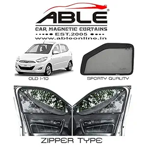 Able Sporty Car Magnetic Sun Shade Curtains with Zipper for Hyundai Old I-10 Set of 4