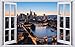 Produktbild City Skyline Frankfurt Stadt Wandtattoo Wandsticker Wandaufkleber F1414 Größe 70 cm x 110 cm