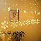 Quace 8 Modes Waterproof 138 LED Snowflake String Curtain Lights with Star for Christmas Window, Garden, Patio…