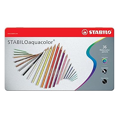 STABILOaquacolor - Boîte métal de 36 crayons de couleur aquarellables - Coloris assortis