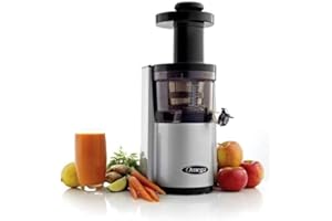 Omega VSJ843RS - Procesador de fruta y verdura (capacidad de 1 litro), color plateado [Importado de Francia]