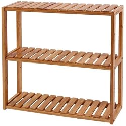 SONGMICS BCB13Y Étagère en Bambou réglable en Hauteur avec 3 Niveaux 60 x 15 x 54 cm