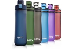 Opard Sports Water Bottle, 600ml BPA Free Non-Toxic Tritan Plastic Drinking Bottle with Leak Proof Flip Top Lid for Gym Yoga Fitness Camping