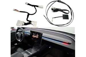 ‎M.I.C. M.I.C. LED-Ambientelicht-Lichtleiste mit BSD – Totwinkel-, Geschwindigkeits & Türwarnung, farb- & helligkeitsregelbar, Plug-&-Play, ohne Kleben – in den Spalt gesteckt, passt für Model 3/Y ab 2021