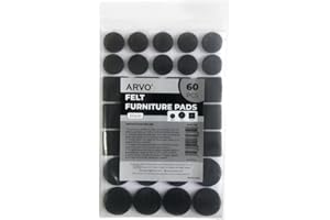 ARVO Furniture Pads Floor Protectors - 60 Pcs Felt Furniture Pads, Felt Pads for Furniture Feet, Non-Slip Anti-Scratch for Hardwood Floors, Chair Legs - Black