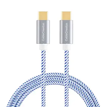 CableCreation USB C Cable 10ft 60W, Braided USB C to USB C 3A Fast Charger Cable, Compatible with MacBook(Pro), Galaxy S20/S10/S9/S9+, Pixel 3 XL, etc (Blue)