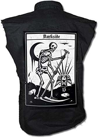 Wild Hearts DEATH TAROT Black Stonewashed Denim Workers Shirt (Medium 46")