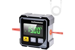 Dandin Digitaler Winkelmesser 4-seitig Magnetisch, Digitale Wasserwaage mit LED-Anzeige, Magnetischer Winkelmesser Digital,±0,2° Präzision Inklinometer für Holzarbeiten, Bau, Dekoration, DIY