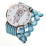 Damen Uhr, OverDose Luxusmode beiläufige Quarz elegante Stern Kristall Diamant Kristall Uhr (Blau)