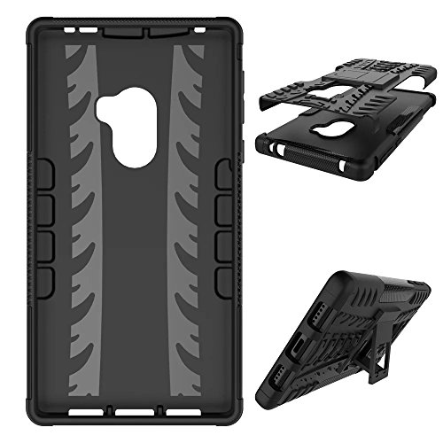 SMTR Xiaomi Mi Mix  6 4   Funda   Heavy Duty  H  brida Rugged Armor Case Choque Absorci  n Protecci  n Dual Layer Bumper Carcasa con pata de Cabra para Xiaomi Mi Mix Negro