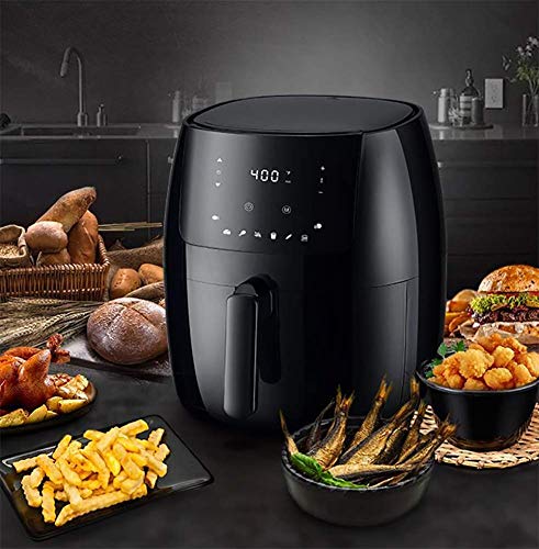 ZZHMW 7.0L Friteuse électrique sans Huile, Friteuse à Air Chaude, écran Tactile LCD, Cuisson en Une Touche, Multifonction avec 8 Programmes, avec Recette Gratuite (7.0L Friteuse sans Huile),Noir