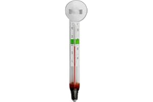 HAPPET Glass Aquarium Thermometer with Safe Zone Section and Suction Cup – for Tropical Freshwater and Marine Saltwater Aquariums