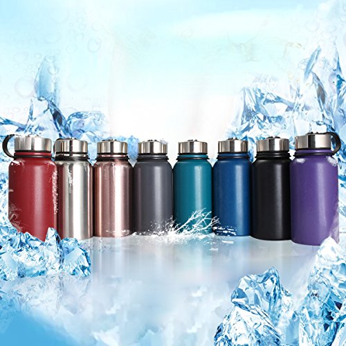 KING DO WAY 600ml Trinkflasche Weithals Thermosflasche mit Doppelwandig 18/8 Edelstahl & Anti rutsch Beschichtung | Wasserflasche Auslaufsichere Vakuum-isolierte | Premium Sportflasche - BPA Frei | Ideal für Arbeit Lernen Sport Reise