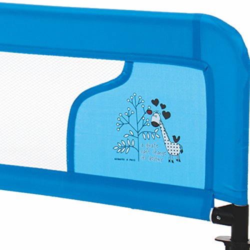 Bettschutzgitter / Bettgitter LUXUS (Modell: GIRAFFE) Mit süßen und lustigen Giraffen-Motiv (Länge: 135 cm) (PINK) - 4