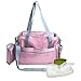 Yodo Roomy Baby Changing Bag for Moms - Plus Wipe Dispenser Case, Stroller Straps and Insulated Feeding Bottle Holder - Carry by Grab Handle or Adjustable Shoulder Strap, Pink