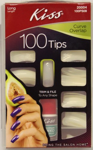 Kiss 100 Nail Tips "Curve Overlap" 100PS08 - Long Length