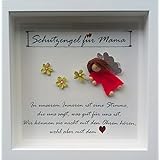 Individuelles Geschenk Mama,Oma, Opa, Muttertag, Bild im weißen Rahmen mit Schutzengel für Mama, Oma, Opa, 