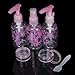 Set of 5Pcs Empty Spray Bottles 80ml + Container 20g with Carring Bag for Perfume Liquid Lotion Cream Mask---Pink