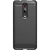 Microcase Xiaomi Mi 9T Brushed Carbon Fiber Silikon TPU Kılıf - Siyah