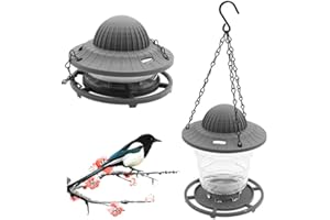 WANFOOU Comedero para pájaros, comedero para pájaros al aire libre, resistente a la intemperie, comedero para pájaros silvestres, para colgar y rellenar con alimento para pájaros silvestres, para jardín y