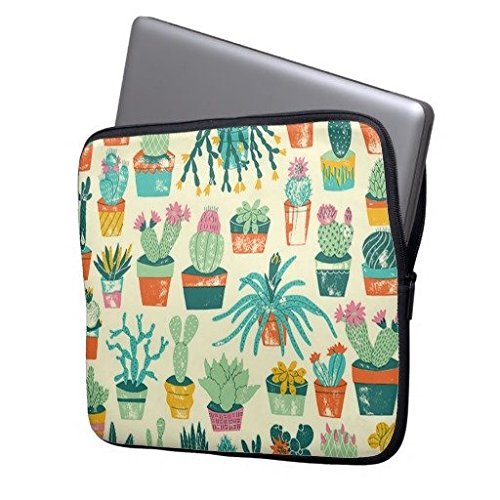 OneMtoss Laptop hülle Laptoptasche Neopren, Retro Bunte Elefantmalerei Nylon Reißverschluss 13 Zoll - 7