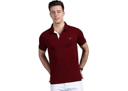 Lux Cozi Men's Regular Fit Polo Neck Half Sleeve Solid Casual T-Shirt | Polo T-Shirt for Men