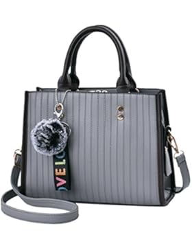 YouPue Stilvolle Frauen Handtasche PU Leder Schultertasche Taschen Henkeltaschen Hairball Ornamente