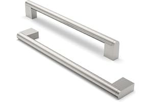 FURNIWARE 10 pezzi maniglia dell'armadio, distanza del foro di 224 mm Maniglie per mobili in acciaio inossidabile Maniglie dell'armadio da cucina Maniglia dell'armadio da cucina-Nichel spazzolato