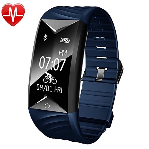 Preisvergleich Produktbild YAMAY Fitness Armband mit Pulsmesser,Fitness Tracker mit Herzfrequenz Wasserdicht IP67 Aktivitätstracker Pulsuhren Smartwatch Schrittzähler Armbanduhr mit Schlafmonitor Kalorienzähler Vibrationsalarm Anruf SMS Whatsapp Beachten kompatibel mit iPhone Android Handy(Blau)
