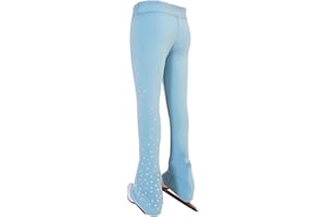 LIUHUO Pantalon de Patinage Artistique Respirant pour Filles avec Ceinture élastique Confortable