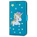 Produktbild Samsung Galaxy J5 2017 Hülle, CXTcase Samsung J530 Einhorn Glitzer Flip Cover Lederhülle Tasche Handyhülle mit Standfunktion Card Holder Kunstleder Handytasche Schutzhülle für Samsung Galaxy J5 2017 (EU) Blau