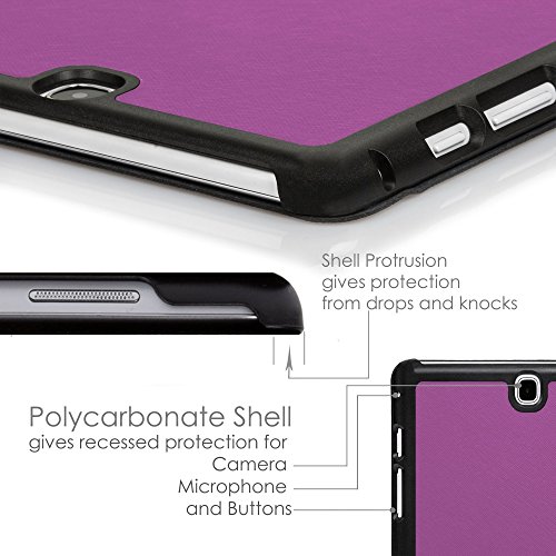 Forefront Cases® Neue Origami Leder Hülle / Tasche / Case / Cover für Samsung Galaxy Tab A 9.7 SM-T550 (Mai 2015) – Rundum-Geräteschutz und intelligente Auto-Sleep-Wake-Funktion mit 3-JAHRES-GARANTIE VON FOREFRONT CASES – inkl. Eingabestift und Displayschutz - 7