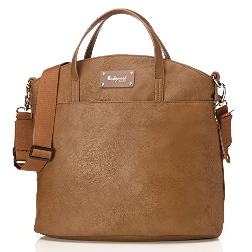 Babymel Grace Faux Leather Satchel Diaper Bag, Tan